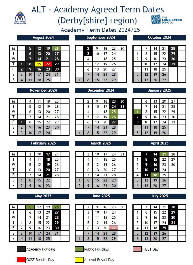 Term Dates Long Eaton School